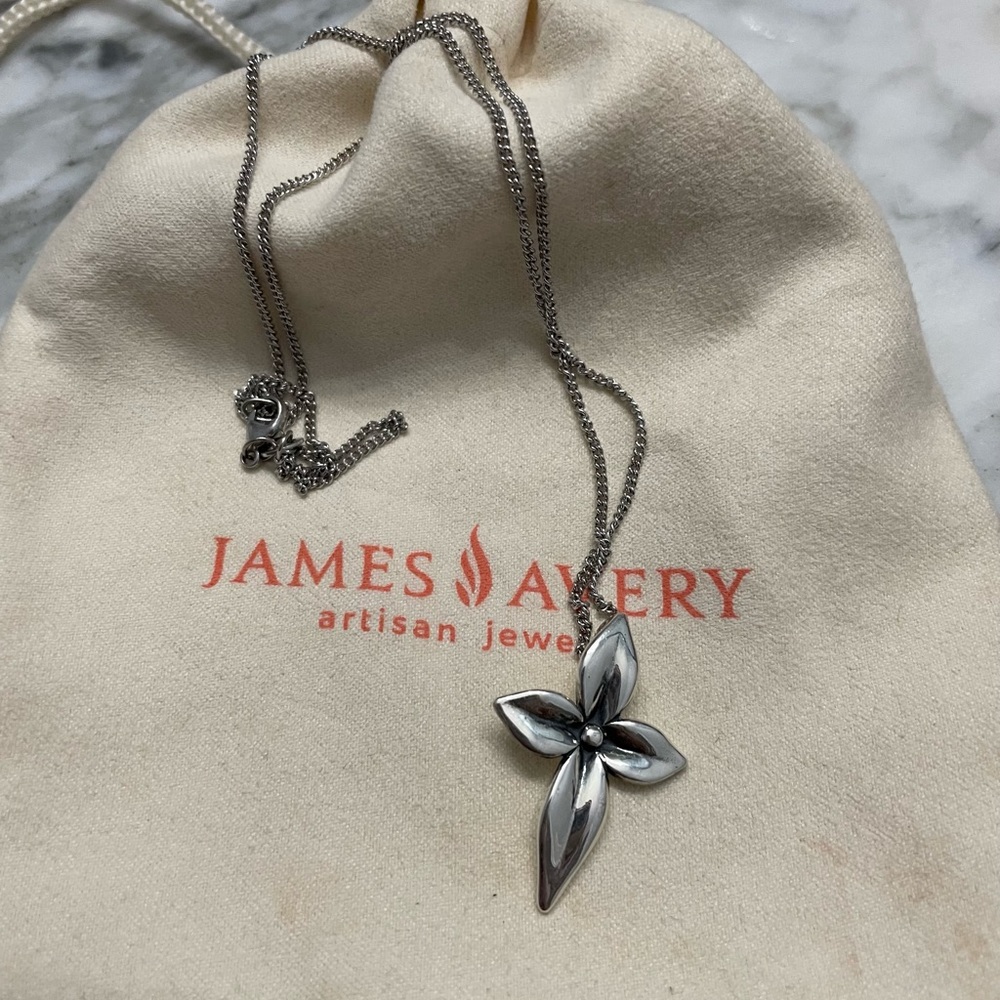 Retired James Avery Blossom Cross Pendant